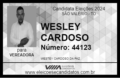 Candidato WESLEY CARDOSO 2024 - SÃO VALÉRIO - Eleições