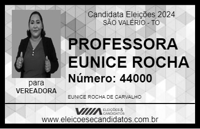 Candidato PROFESSORA EUNICE ROCHA 2024 - SÃO VALÉRIO - Eleições