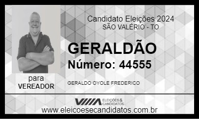 Candidato GERALDÃO 2024 - SÃO VALÉRIO - Eleições