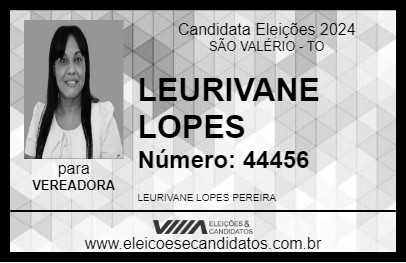 Candidato LEURIVANE LOPES 2024 - SÃO VALÉRIO - Eleições