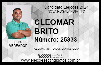 Candidato CLEOMAR BRITO 2024 - NOVA ROSALÂNDIA - Eleições