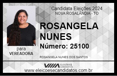 Candidato ROSANGELA NUNES 2024 - NOVA ROSALÂNDIA - Eleições