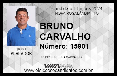 Candidato BRUNO CARVALHO 2024 - NOVA ROSALÂNDIA - Eleições