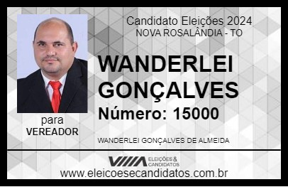 Candidato WANDERLEI GONÇALVES 2024 - NOVA ROSALÂNDIA - Eleições