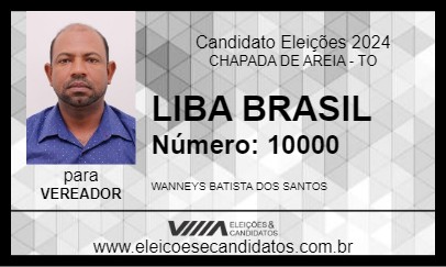 Candidato LIBA BRASIL 2024 - CHAPADA DE AREIA - Eleições