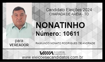 Candidato NONATINHO 2024 - CHAPADA DE AREIA - Eleições