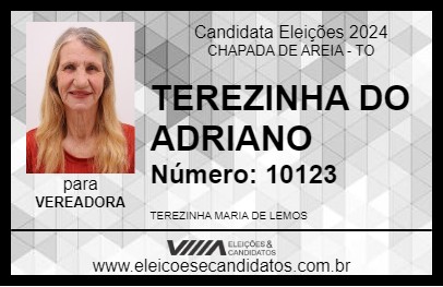 Candidato TEREZINHA DO ADRIANO 2024 - CHAPADA DE AREIA - Eleições