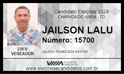 Candidato JAILSON LALU 2024 - CHAPADA DE AREIA - Eleições