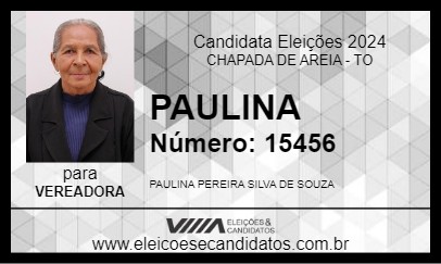 Candidato PAULINA 2024 - CHAPADA DE AREIA - Eleições