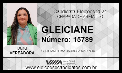 Candidato GLEICIANE 2024 - CHAPADA DE AREIA - Eleições