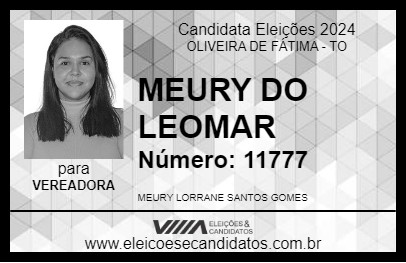 Candidato MEURY DO LEOMAR 2024 - OLIVEIRA DE FÁTIMA - Eleições