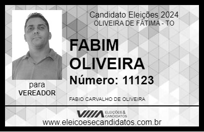 Candidato FABIM OLIVEIRA 2024 - OLIVEIRA DE FÁTIMA - Eleições