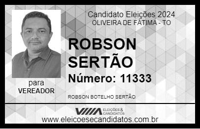 Candidato ROBSON SERTÃO 2024 - OLIVEIRA DE FÁTIMA - Eleições