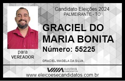 Candidato GRACIEL DO MARIA BONITA 2024 - PALMEIRANTE - Eleições