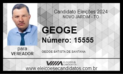 Candidato GEOGE 2024 - NOVO JARDIM - Eleições