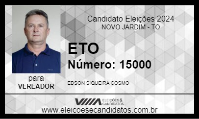 Candidato ETO 2024 - NOVO JARDIM - Eleições