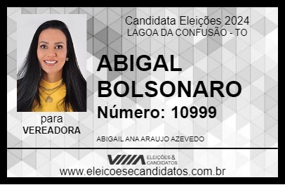 Candidato ABIGAIL ANA 2024 - LAGOA DA CONFUSÃO - Eleições