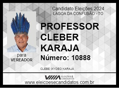 Candidato PROFESSOR CLEBER KARAJA 2024 - LAGOA DA CONFUSÃO - Eleições