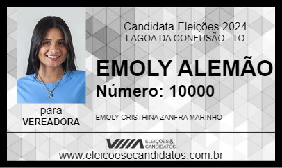 Candidato EMOLY ALEMÃO 2024 - LAGOA DA CONFUSÃO - Eleições