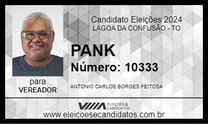 Candidato PANK 2024 - LAGOA DA CONFUSÃO - Eleições