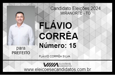 Candidato FLÁVIO CORRÊA 2024 - MIRANORTE - Eleições