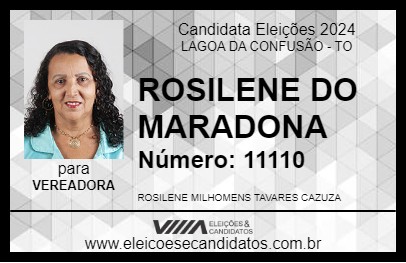 Candidato ROSILENE DO MARADONA 2024 - LAGOA DA CONFUSÃO - Eleições