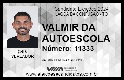 Candidato VALMIR DA AUTOESCOLA 2024 - LAGOA DA CONFUSÃO - Eleições