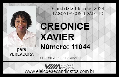 Candidato CREONICE XAVIER 2024 - LAGOA DA CONFUSÃO - Eleições