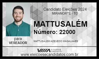 Candidato MATTUSALÉM 2024 - MIRANORTE - Eleições