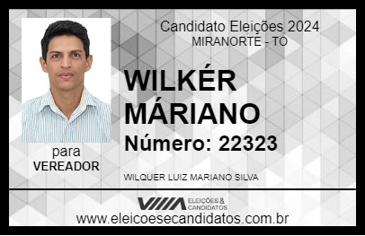 Candidato WILKÉR MÁRIANO 2024 - MIRANORTE - Eleições