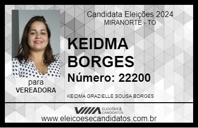 Candidato KEIDMA BORGES 2024 - MIRANORTE - Eleições