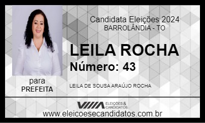 Candidato LEILA ROCHA 2024 - BARROLÂNDIA - Eleições