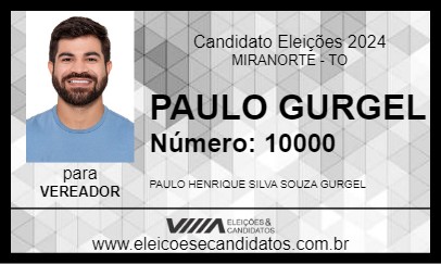 Candidato PAULO GURGEL 2024 - MIRANORTE - Eleições