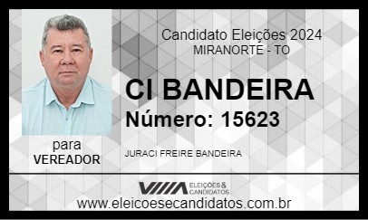 Candidato CI BANDEIRA 2024 - MIRANORTE - Eleições