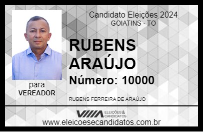 Candidato RUBENS ARAÚJO 2024 - GOIATINS - Eleições