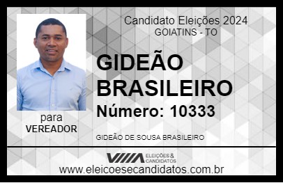 Candidato GIDEÃO BRASILEIRO 2024 - GOIATINS - Eleições