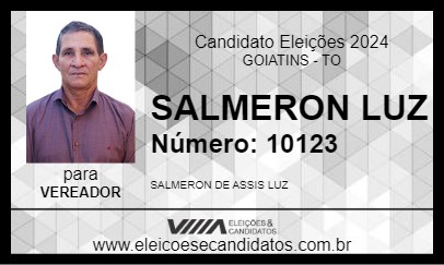 Candidato SALMERON LUZ 2024 - GOIATINS - Eleições