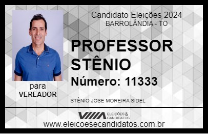 Candidato PROFESSOR STÊNIO 2024 - BARROLÂNDIA - Eleições