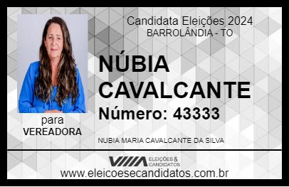 Candidato NÚBIA CAVALCANTE 2024 - BARROLÂNDIA - Eleições