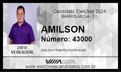 Candidato AMILSON 2024 - BARROLÂNDIA - Eleições