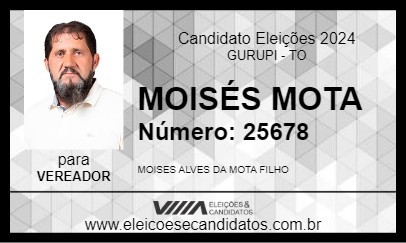 Candidato MOISÉS MOTA 2024 - GURUPI - Eleições