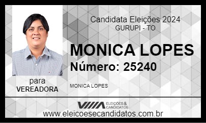 Candidato MONICA LOPES 2024 - GURUPI - Eleições