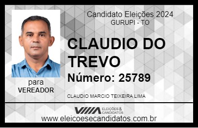 Candidato CLAUDIO DO TREVO 2024 - GURUPI - Eleições