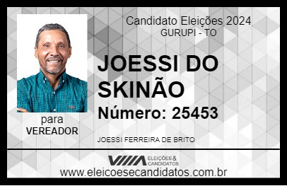 Candidato JOESSI DO SKINÃO 2024 - GURUPI - Eleições