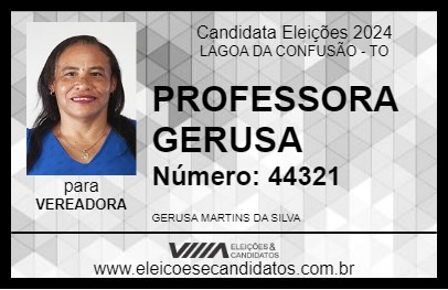 Candidato PROFESSORA GERUSA 2024 - LAGOA DA CONFUSÃO - Eleições