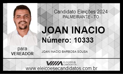 Candidato JOAN INACIO 2024 - PALMEIRANTE - Eleições