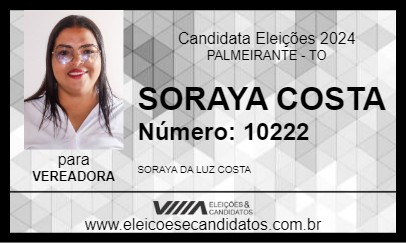 Candidato SORAYA COSTA 2024 - PALMEIRANTE - Eleições