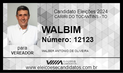 Candidato WALBIM 2024 - CARIRI DO TOCANTINS - Eleições