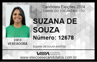 Candidato SUZANA DE SOUZA 2024 - CARIRI DO TOCANTINS - Eleições