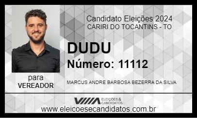 Candidato DUDU 2024 - CARIRI DO TOCANTINS - Eleições